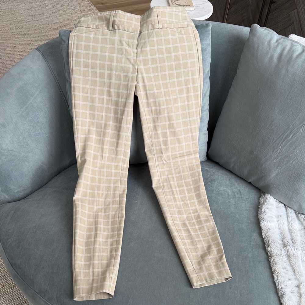 The Limited Beige Checkered Pants
